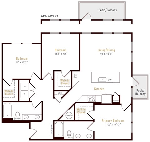 Alexan Pena Station Apartments in Denver, Colorado C2 Floor Plan